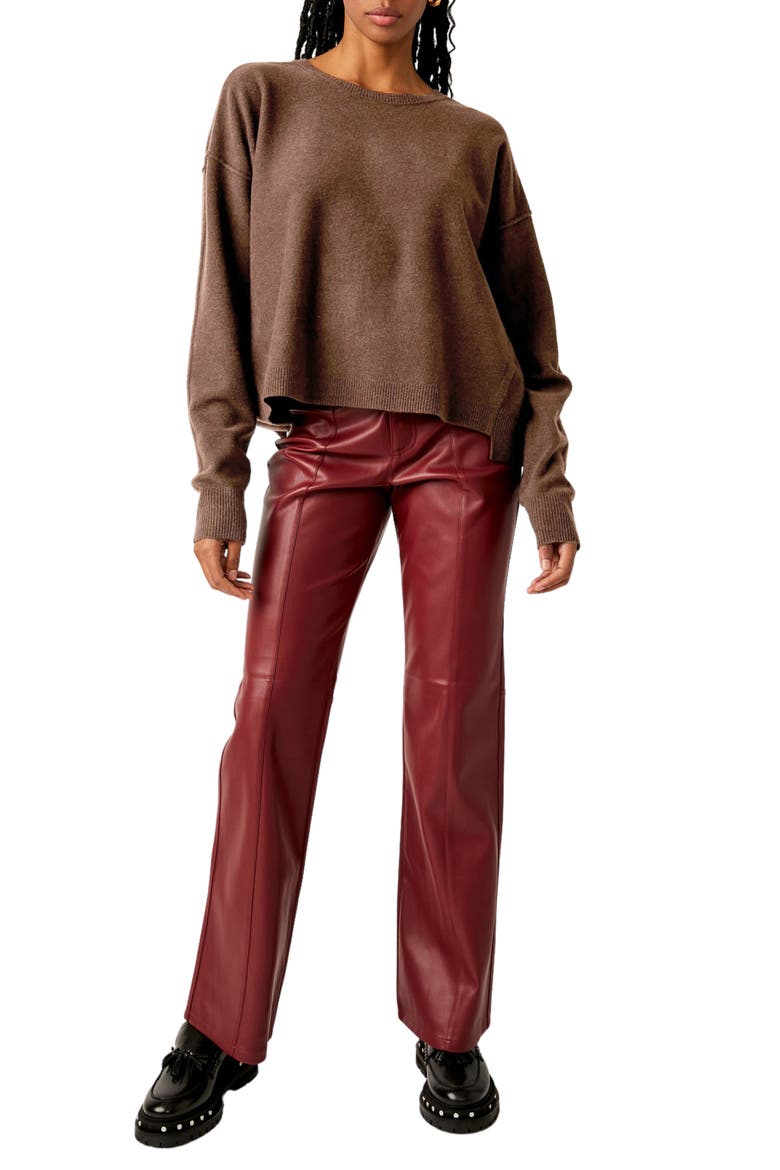 Luna High-Low Sweater, Alternate, color, CHOCOLATE HEATHER
