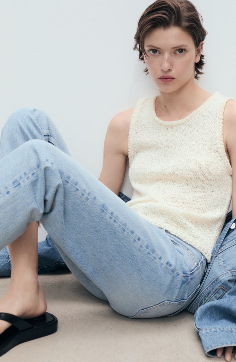 MANGO Straight Leg Jeans, Alternate, color, Medium Blue