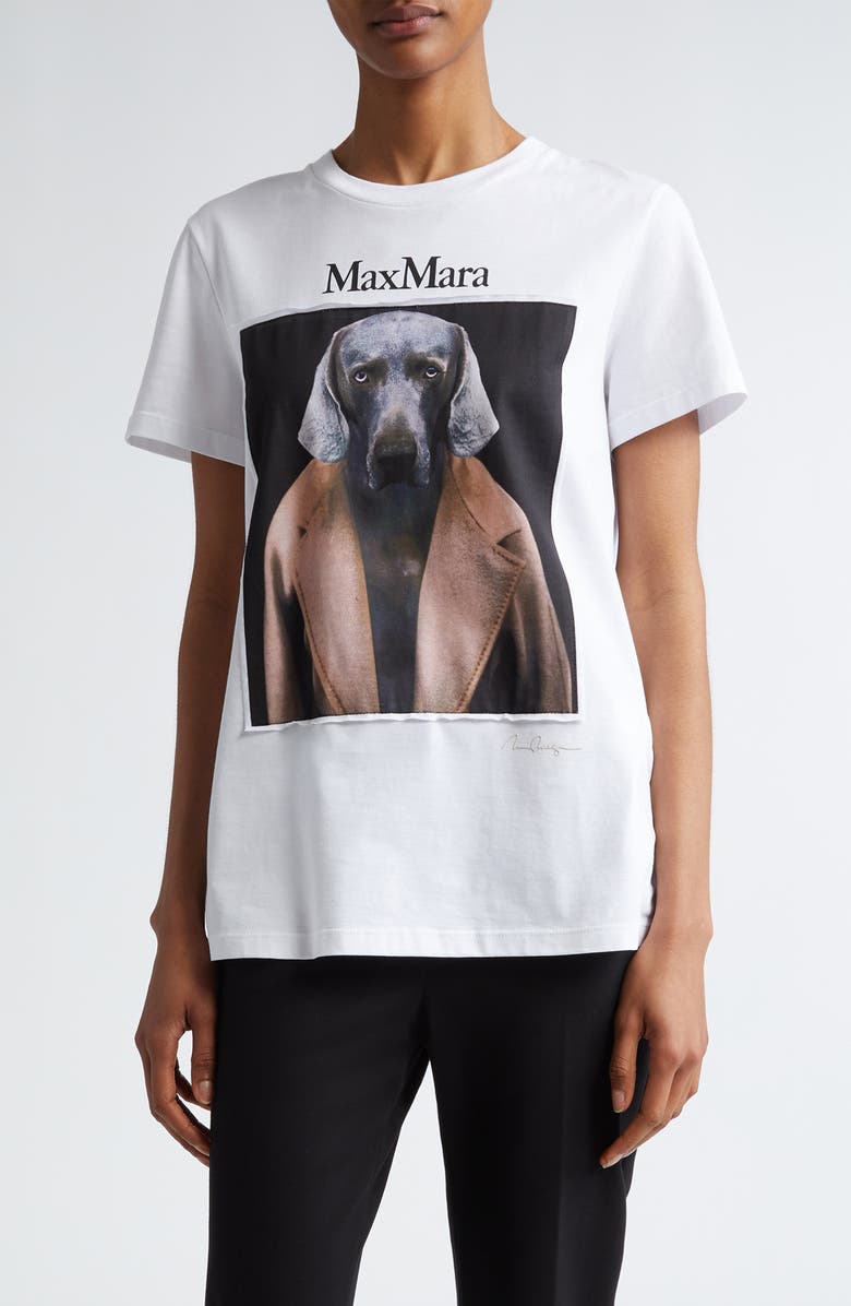 Max Mara Face Powder Weimaraner Graphic T-Shirt, Main, color, 
