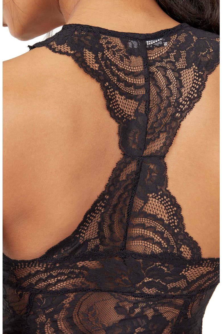 Intimately FP Midnight Hour Lace Bodysuit, Alternate, color, BLACK