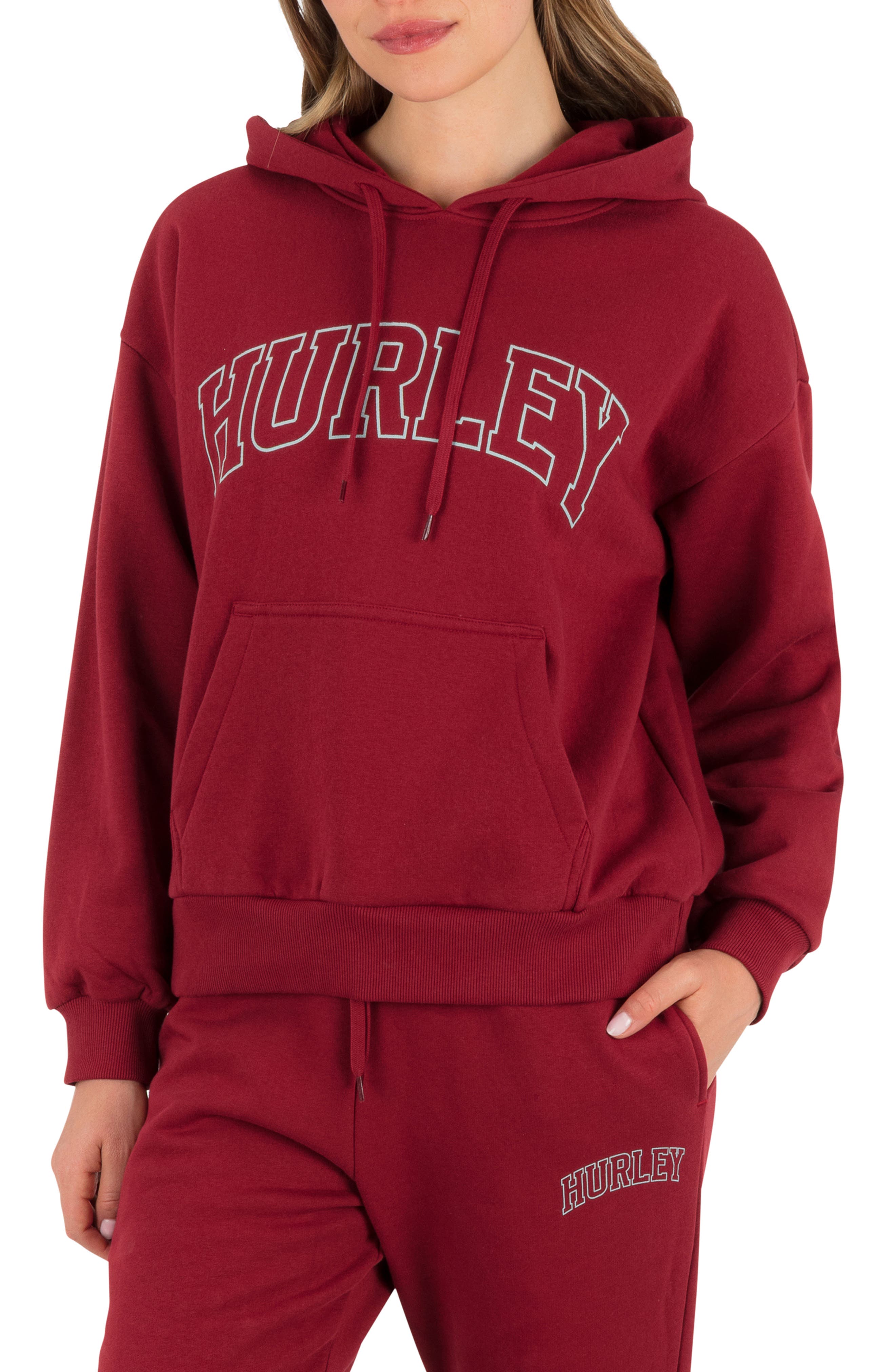 Hurley Varsity Logo Hoodie in Sun-Dried Tomato 
