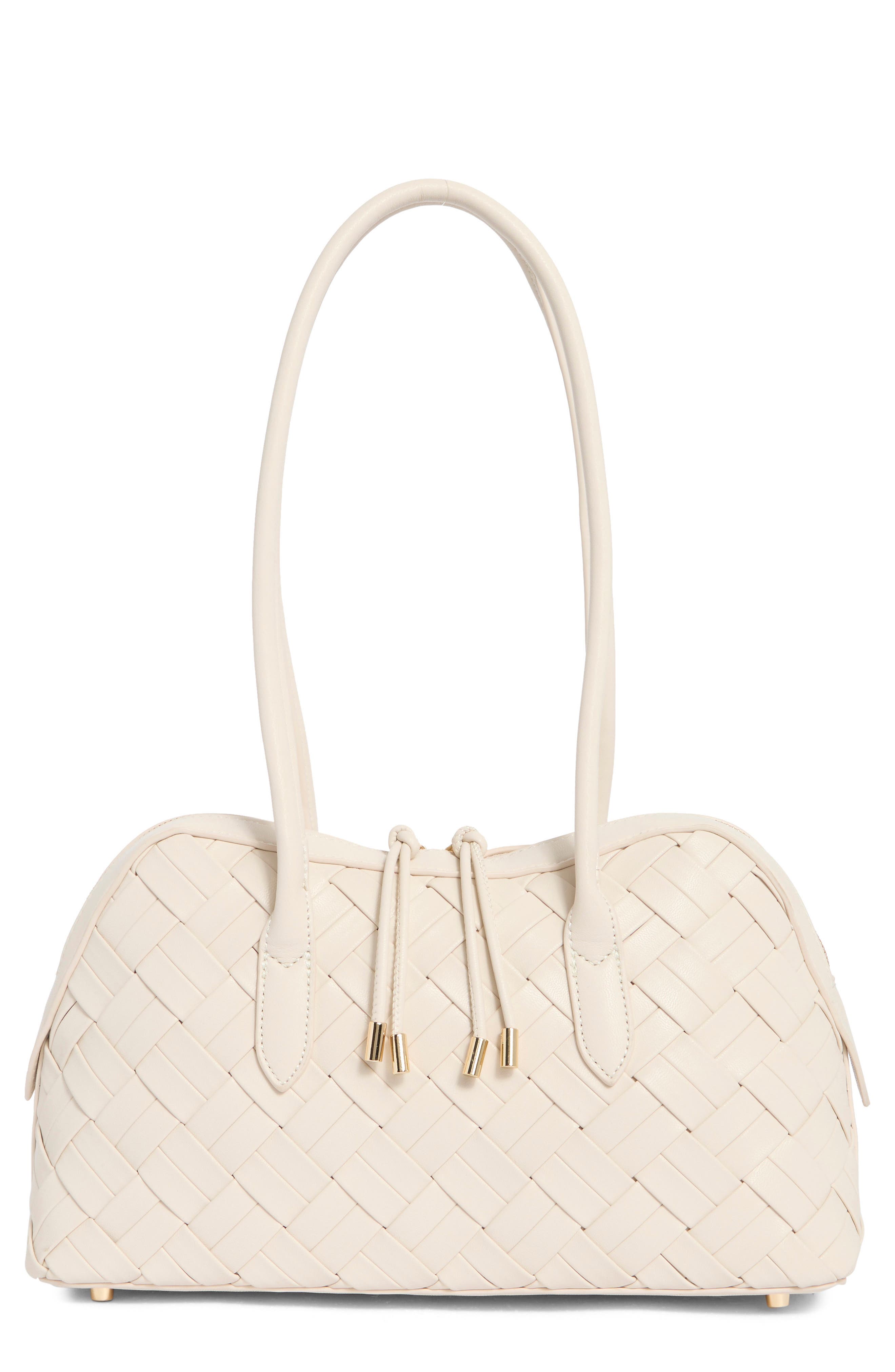 Woven Shoulder Bag, Main, color, OATMILK