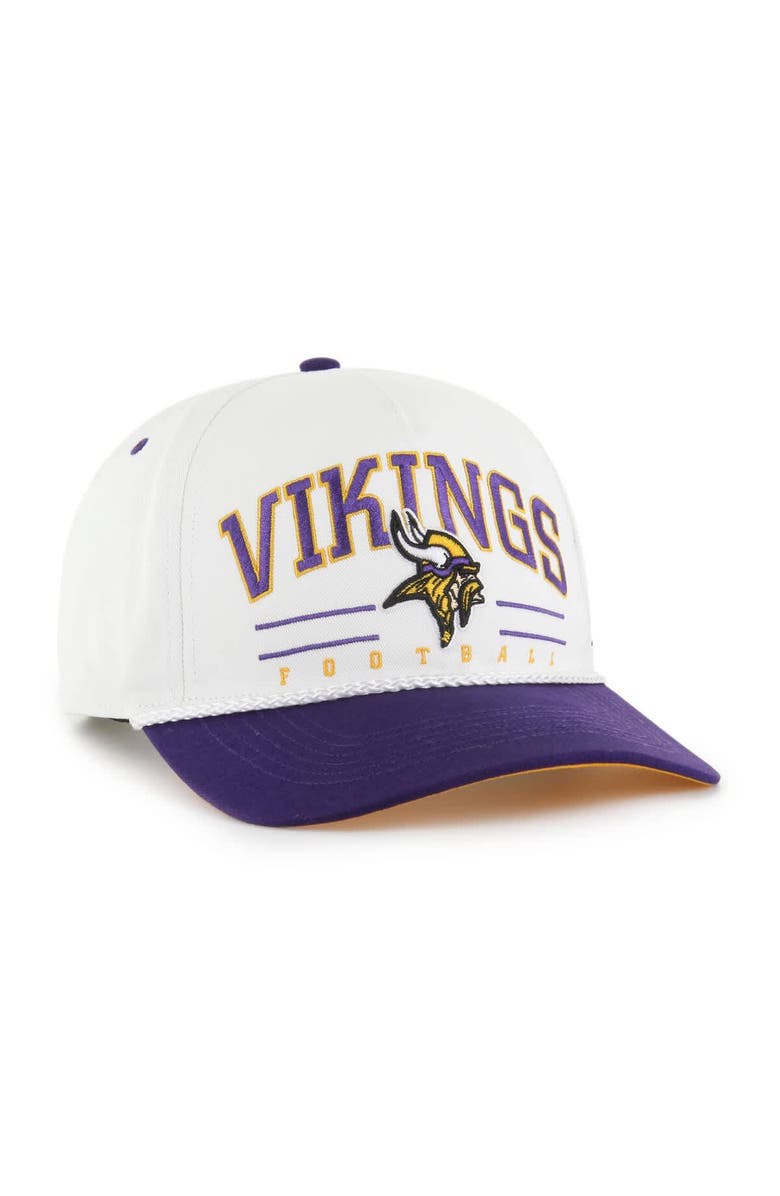 '47 Men's '47 White/Purple Minnesota Vikings Roscoe Two-Toned Hitch Adjustable Hat, Alternate, color, 