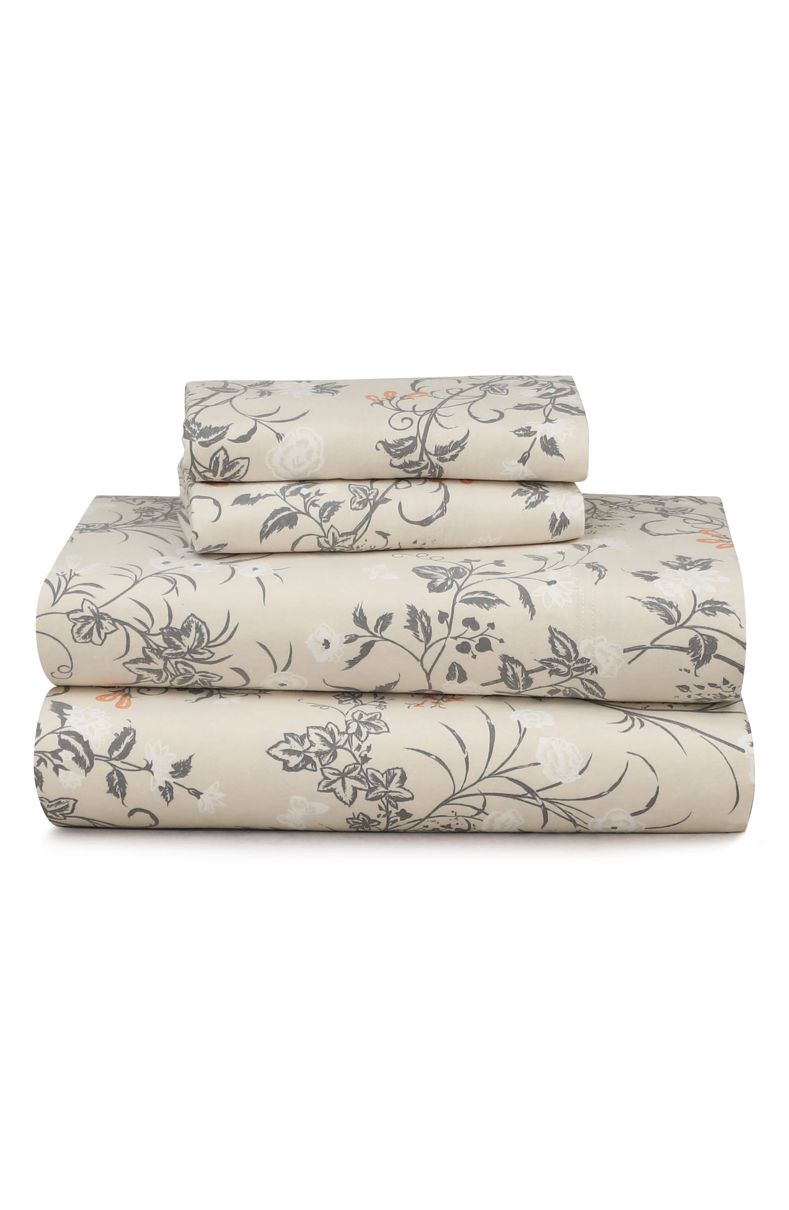 AZORES HOME Katy Floral Cotton Flannel Sheet Set