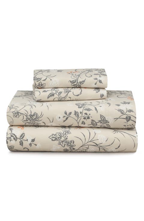 Katy Floral Cotton Flannel Sheet Set