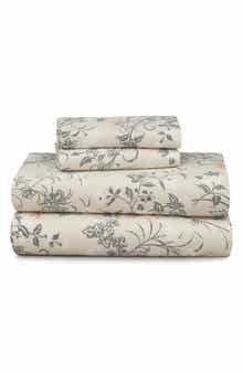 AZORES HOME Katy Floral Cotton Flannel Sheet Set