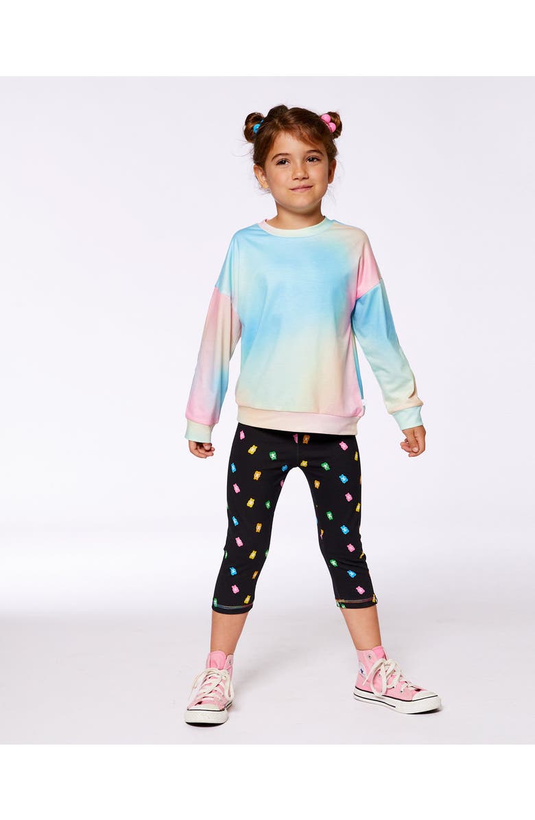 Deux par Deux Little Girl's Printed Long Sleeve Top Multicolored Tie Dye, Alternate, color, 