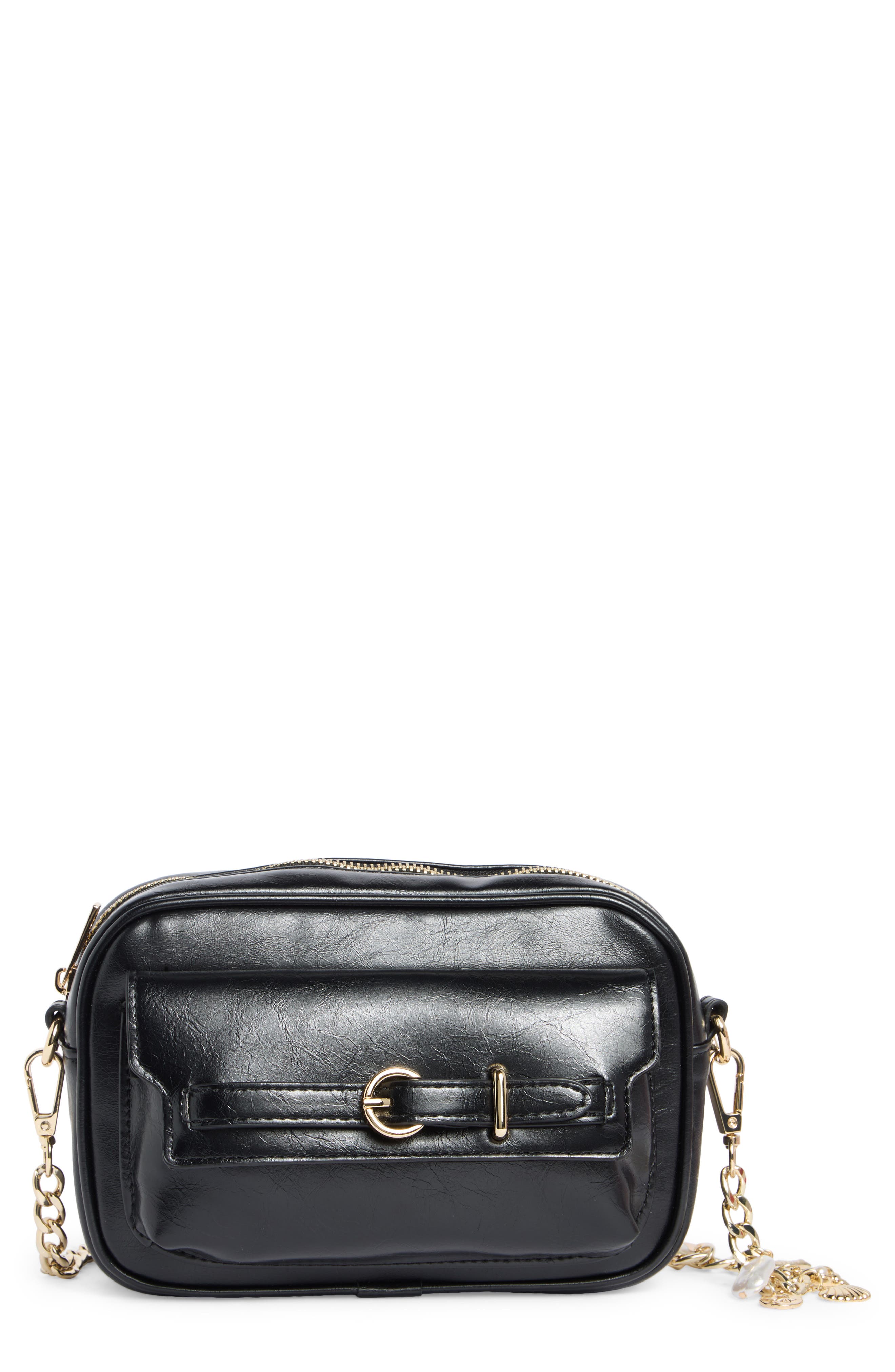 Madden Girl Crinkle Faux Leather Camer Bag
