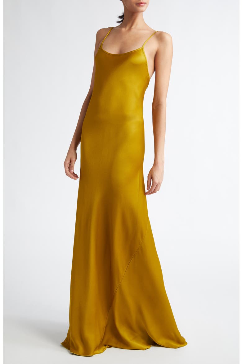 Satin Camisole Gown, Alternate, color, HARVEST GOLD