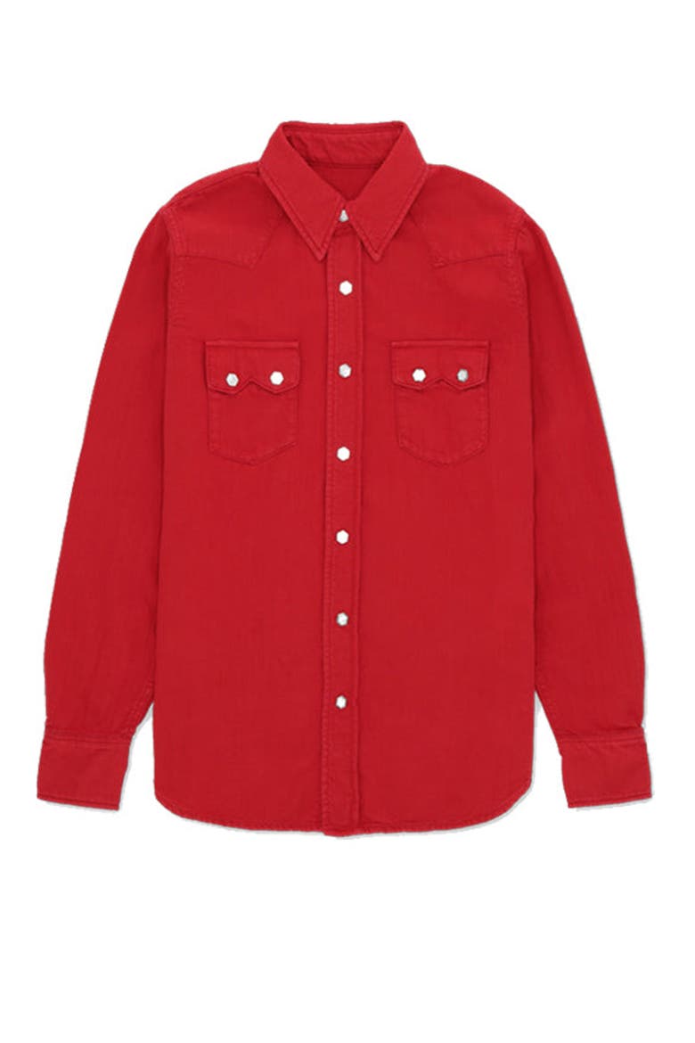 Toledo Texan Cotton Shirt, Main, color, Red