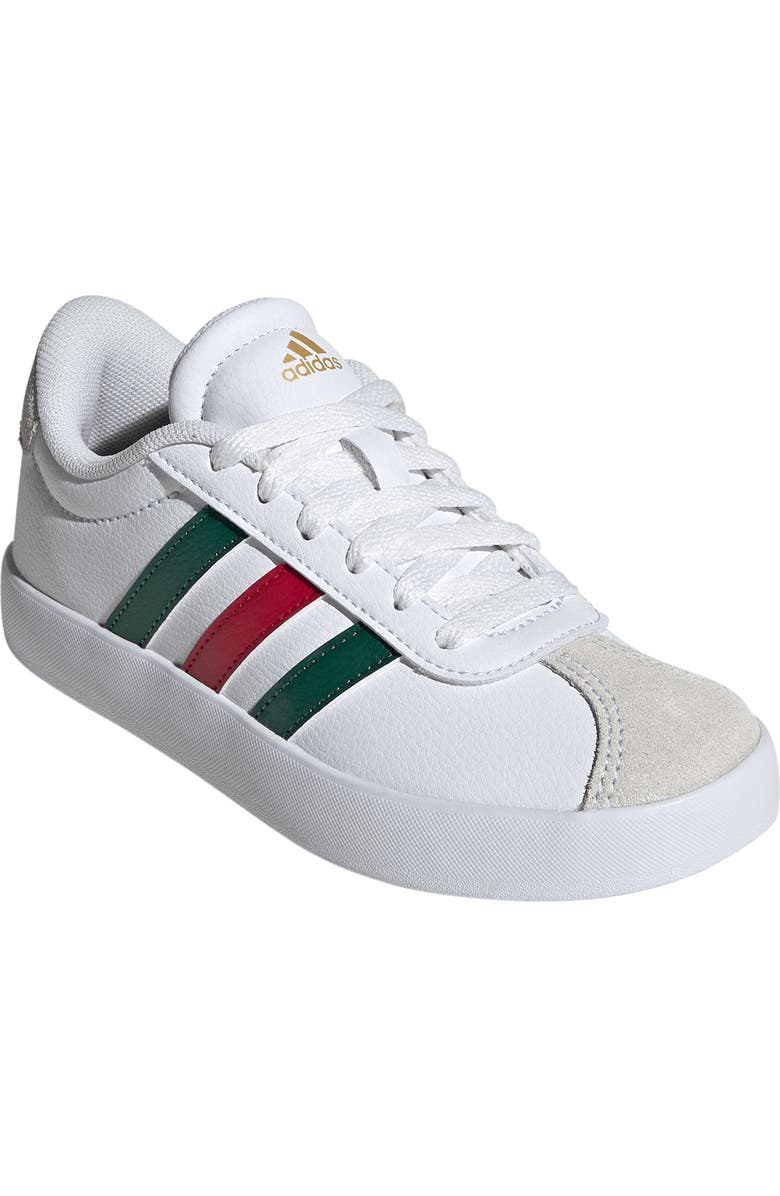 adidas Kids' VL Court 3.0 Sneaker, Main, color, White/ Dark Green/ Red