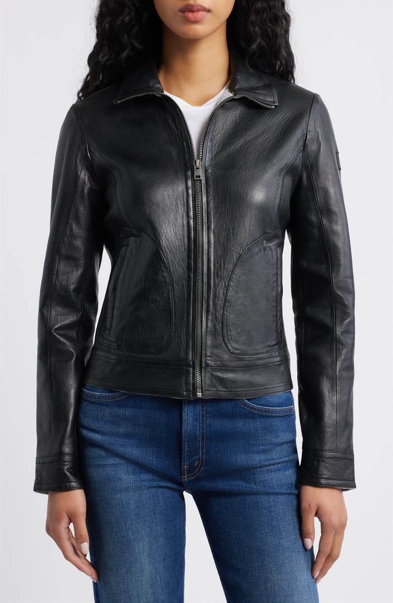MAURITIUS Lusan Leather Moto Jacket, Alternate, color, Black