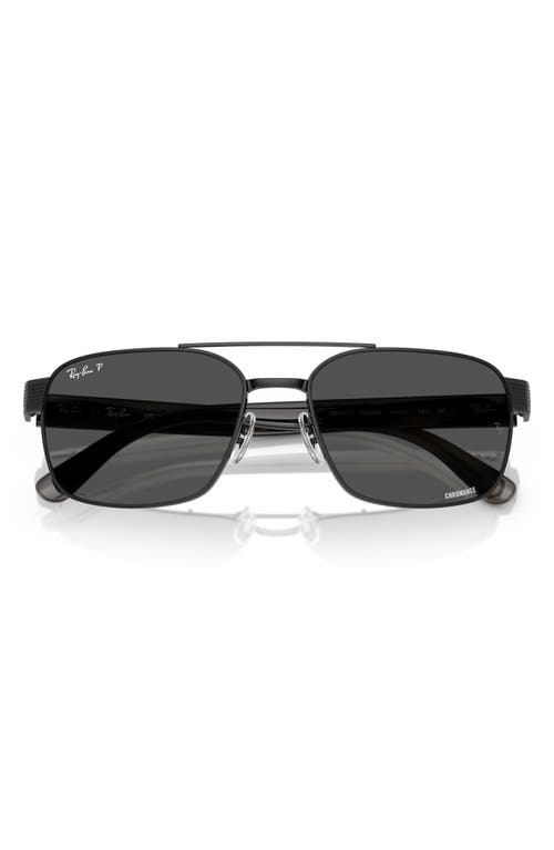 Ray Ban Ray-ban Chromance 58mm Polarized Square Sunglasses In Black