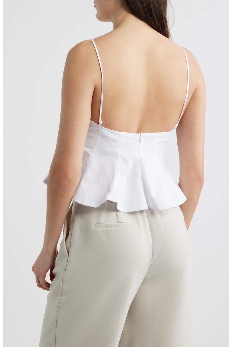 Azores Seamed Peplum Cotton Top, Alternate, color, OFF WHITE