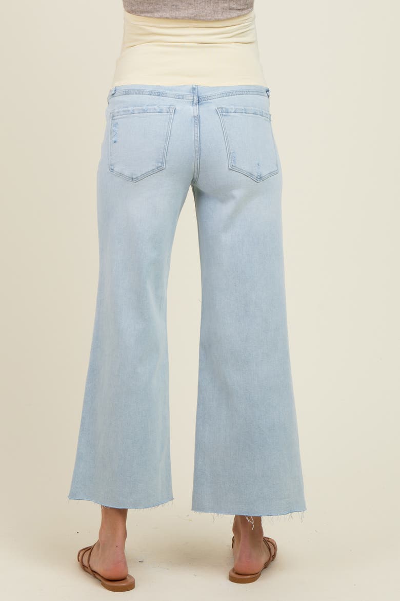 Raw Hem Cropped Wide Leg Maternity Jeans, Alternate, color, Light Blue
