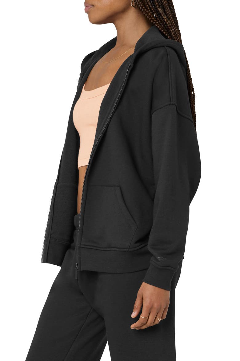 Cozy Crush Oversize Zip Hoodie, Alternate, color, BLACK