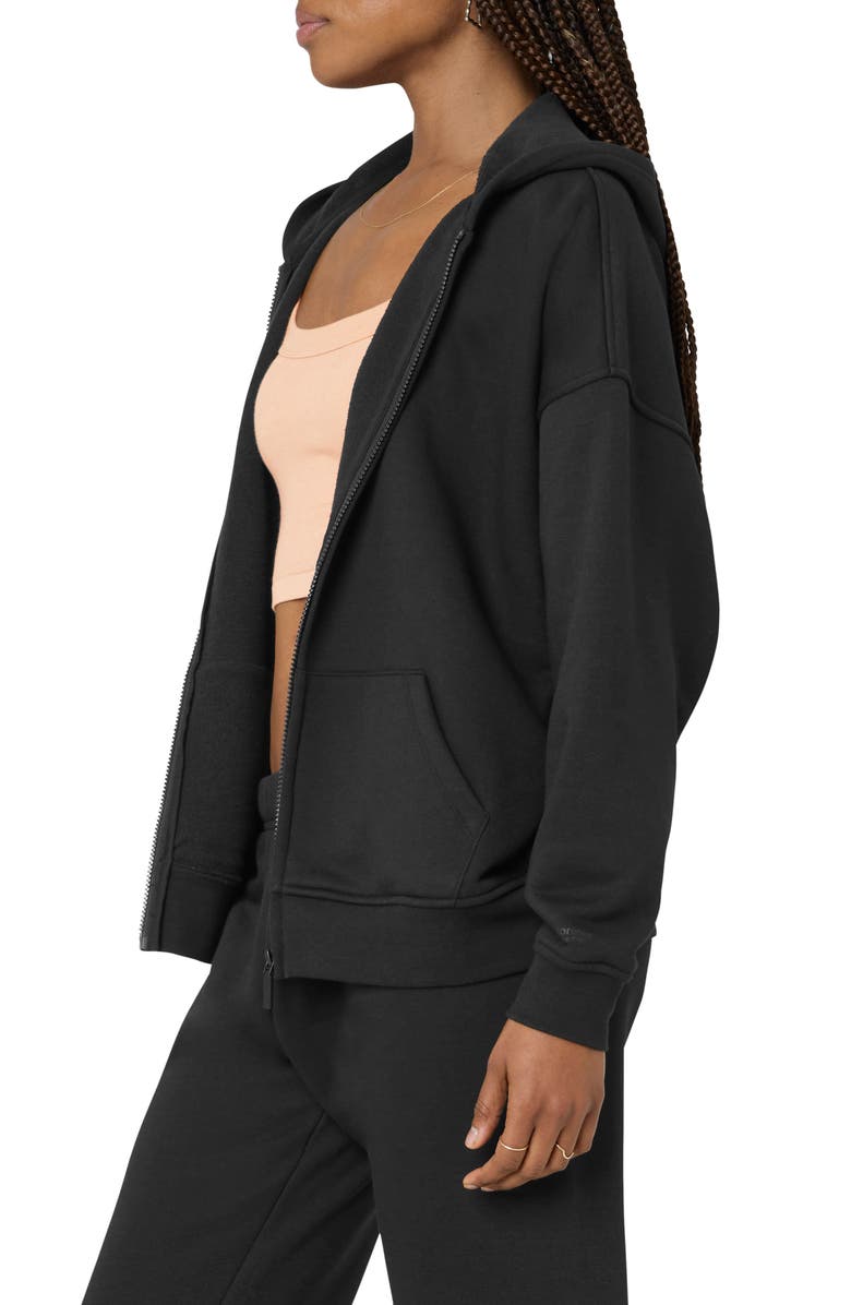 Florence by Mills Cozy Crush Oversize Zip Hoodie, Alternate, color, Black