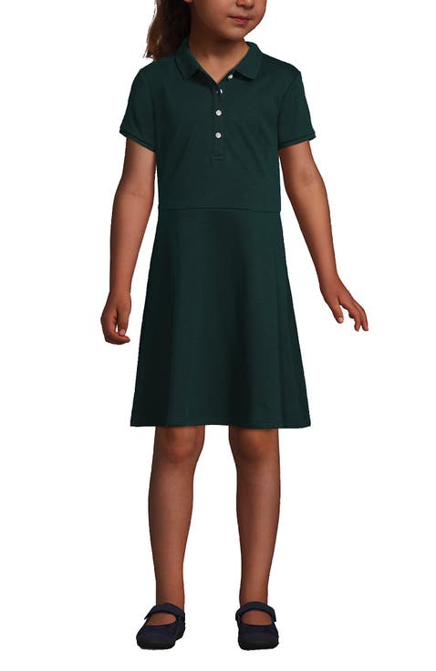 School Uniform Girls Short Sleeve Interlock Polo Dress