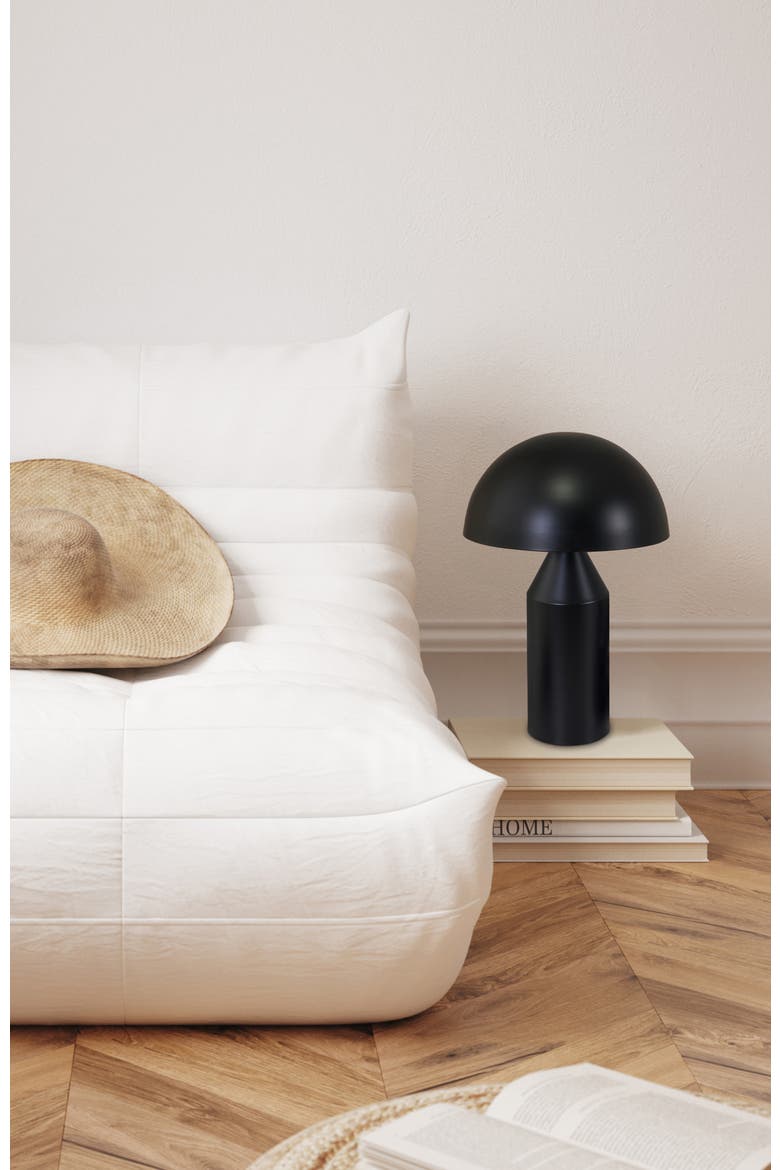 Venus 9.5" Modern LED Table Lamp with Dome Bowl Shade, Alternate, color, Black