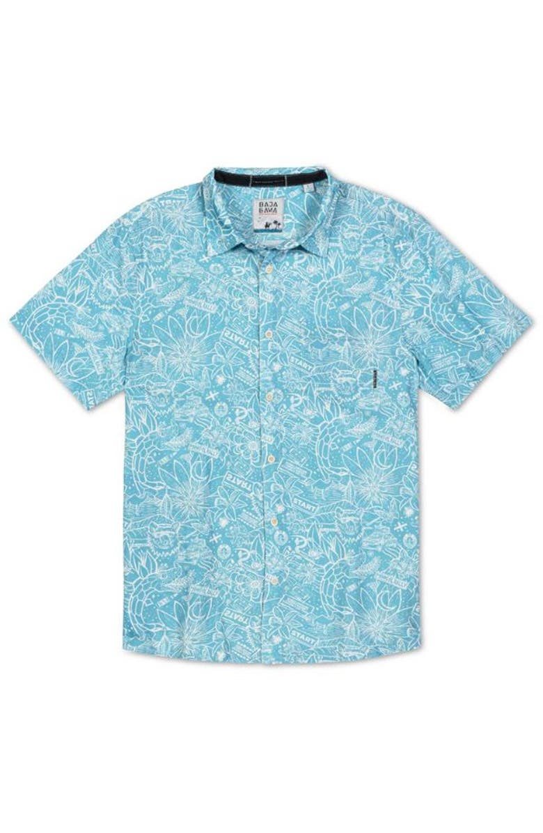 Baja Llama MONGOL RALLY BLUE - 7-SEAS BUTTON UP, Main, color, Blue