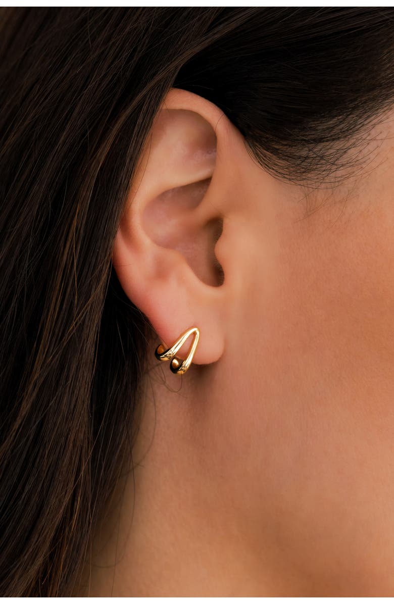 Mint & Lily Gold Wishbone Huggie Earrings, Alternate, color, 18K Gold Over Sterling Silver