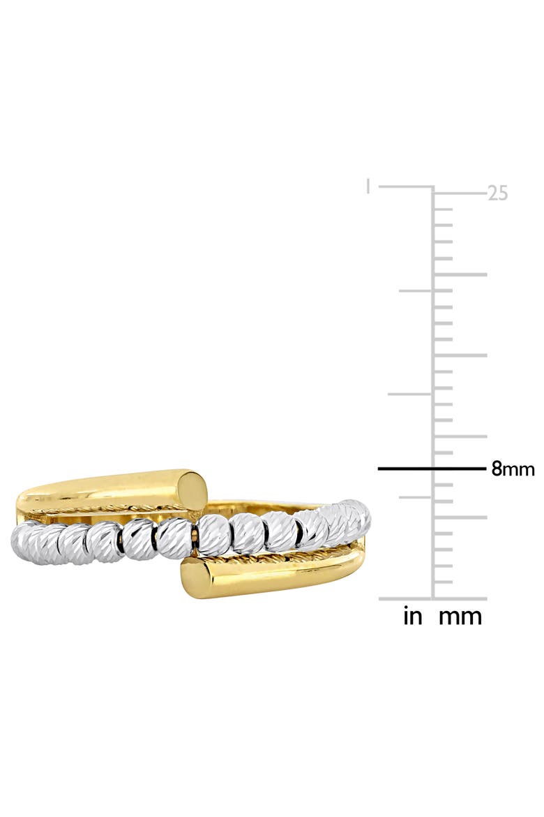 White Beaded Fusion Crossover Ring 14k, Alternate, color, 14k Gold