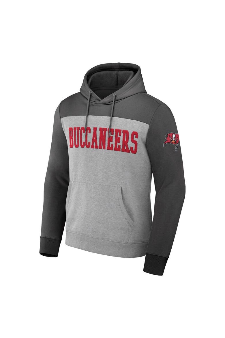 Men's NFL x Darius Rucker Collection by Fanatics Heather Gray Tampa Bay Buccaneers Color Blocked Pullover Hoodie, Alternate, color, Heather Gray