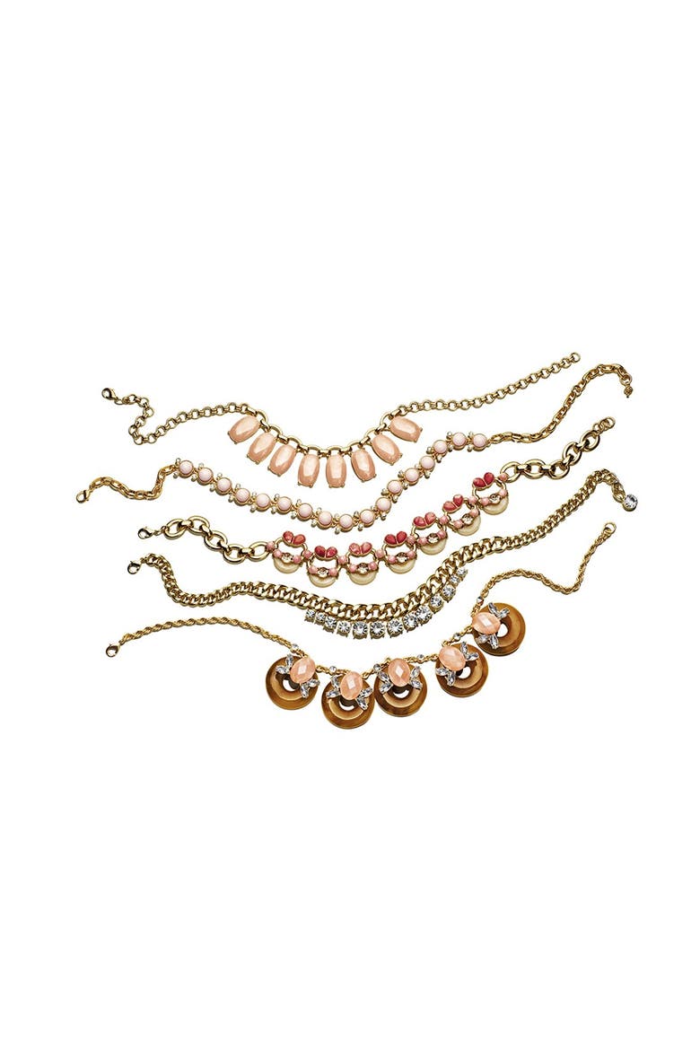 Lee by Lee Angel 'Soleil' Frontal Necklace, Alternate, color, WHITE MULTI/ GOLD