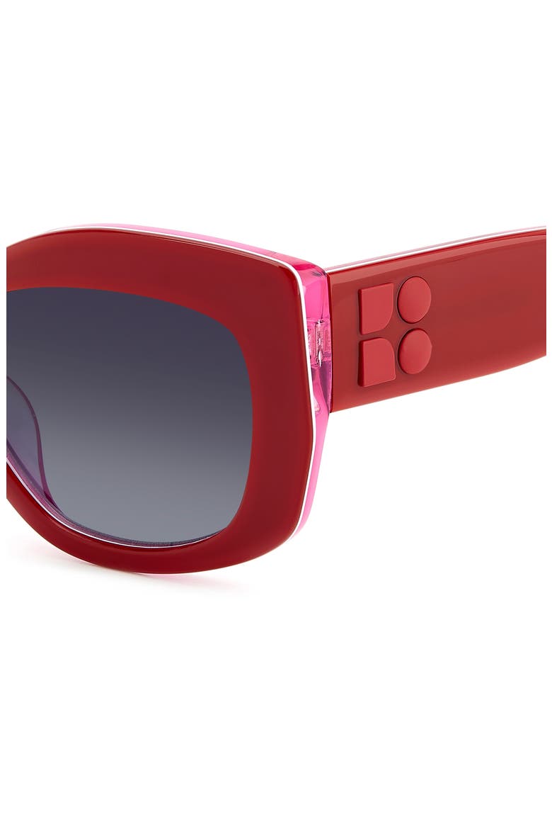 54mm frida square frame sunglasses, Alternate, color, RED