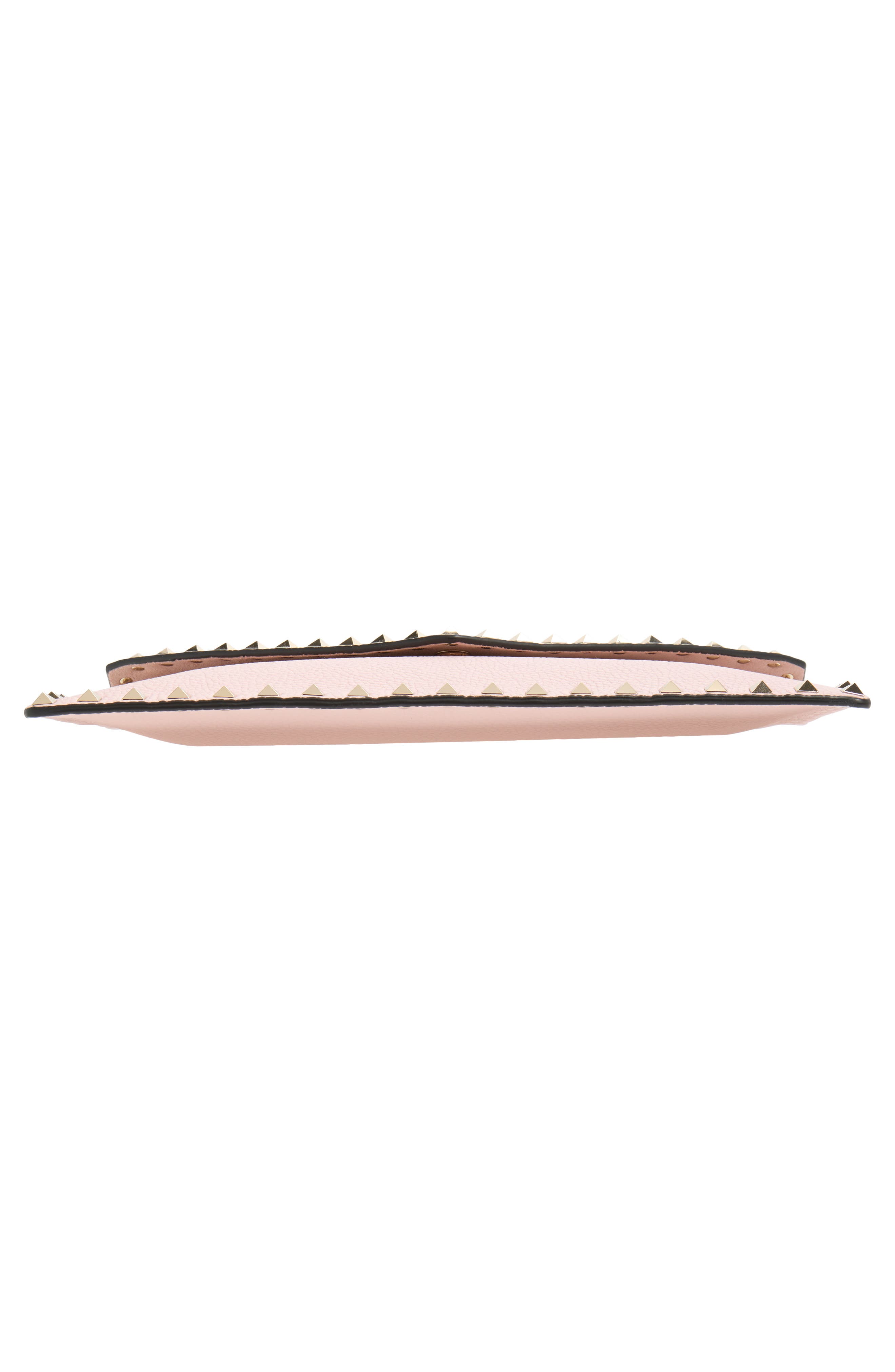 Large Rockstud Leather Clutch, Alternate, color, ROSE QUARTZ