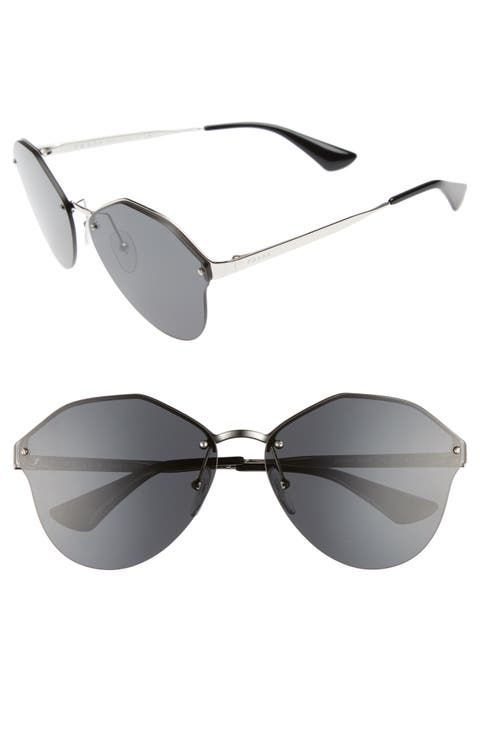 66mm Oversize Rimless Sunglasses