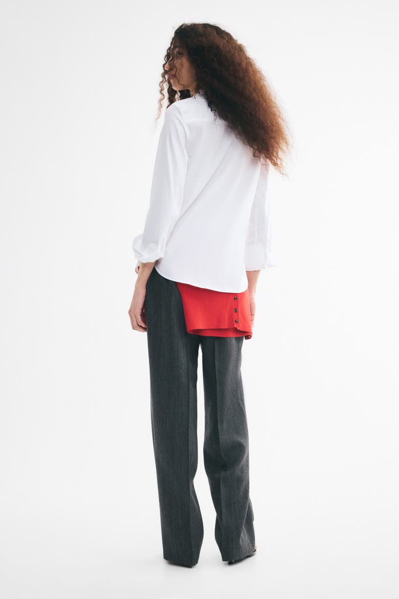 Cotton-Blend Shirt, Alternate, color, White
