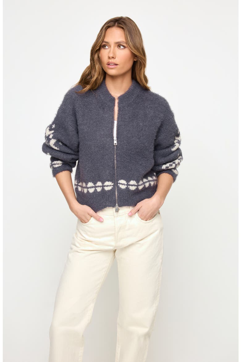 Cosmos Fair Isle Zip Sweater, Alternate, color, SNOWY MILE FAIR ISLE