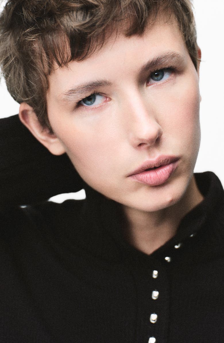 MANGO Perkins Half Placket Sweater, Alternate, color, Black