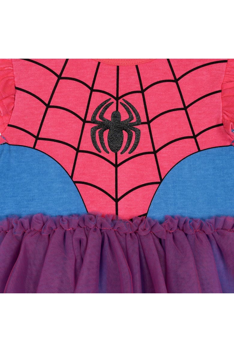 Spider-Man Tutu Bodysuit and Headband Set, Alternate, color, Pink Blue Spider Man