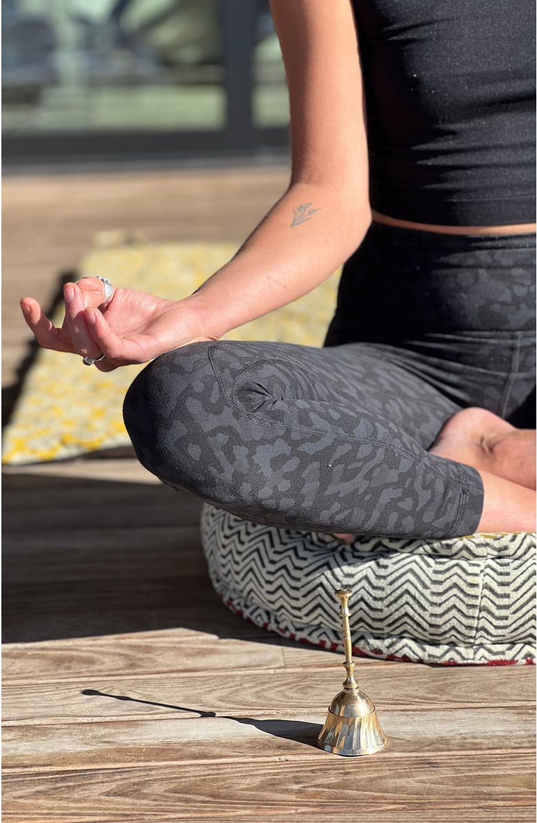 Verve Culture Block Print Meditation Cushion - Round, Alternate, color, Block Print