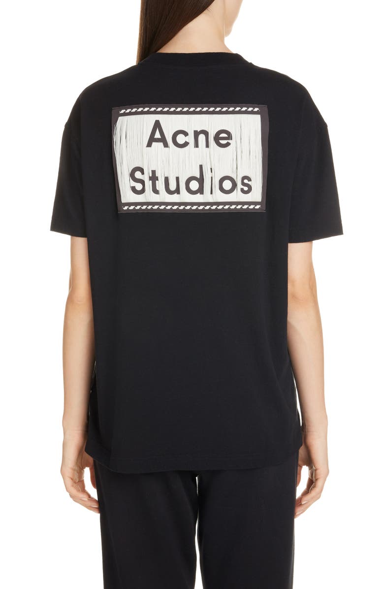 Acne Studios Elice Fringe Logo T-Shirt, Alternate, color,