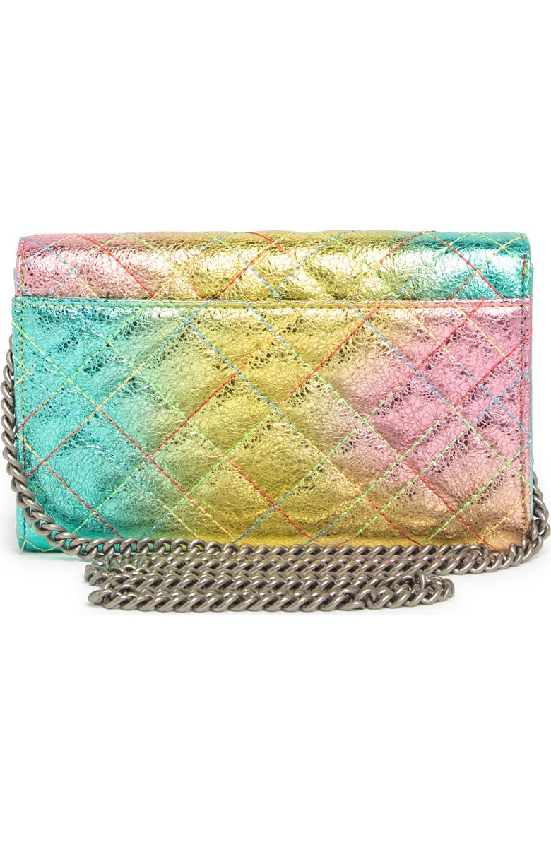 Kurt Geiger London Brixton Metallic Leather Wallet on Chain, Alternate, color,