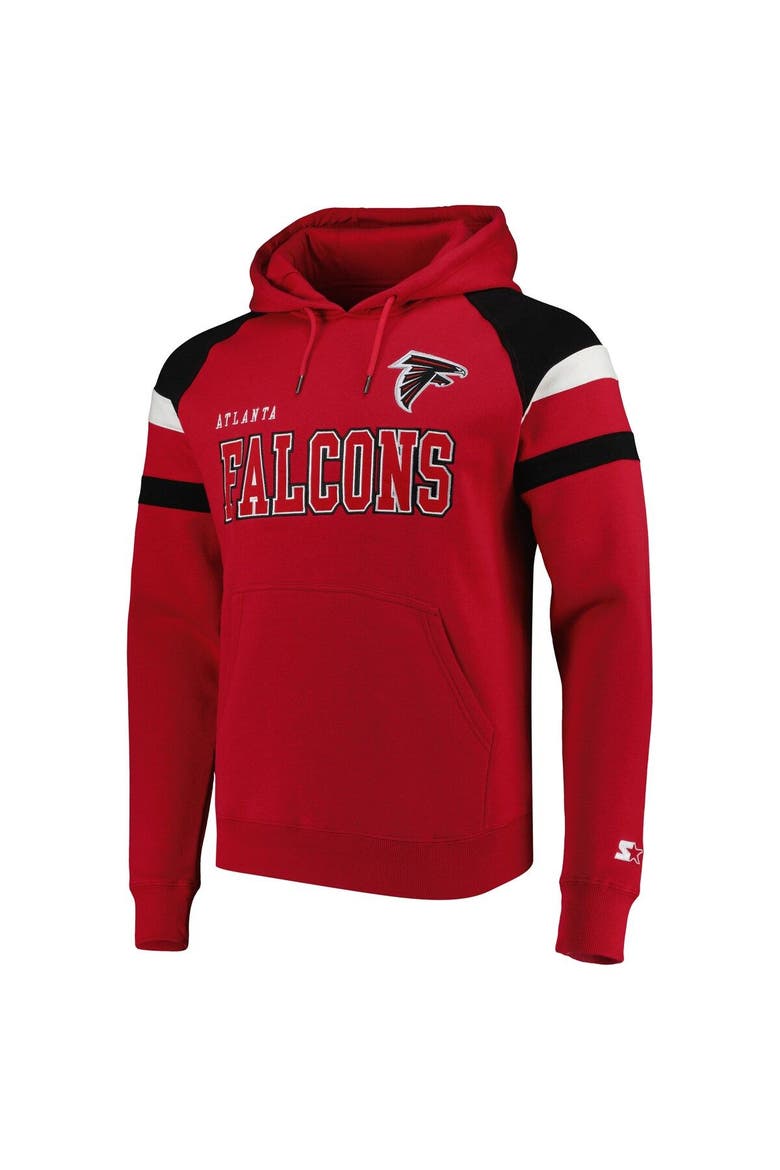 Men's Starter Red Atlanta Falcons Draft Fleece Raglan Pullover Hoodie, Alternate, color, Red
