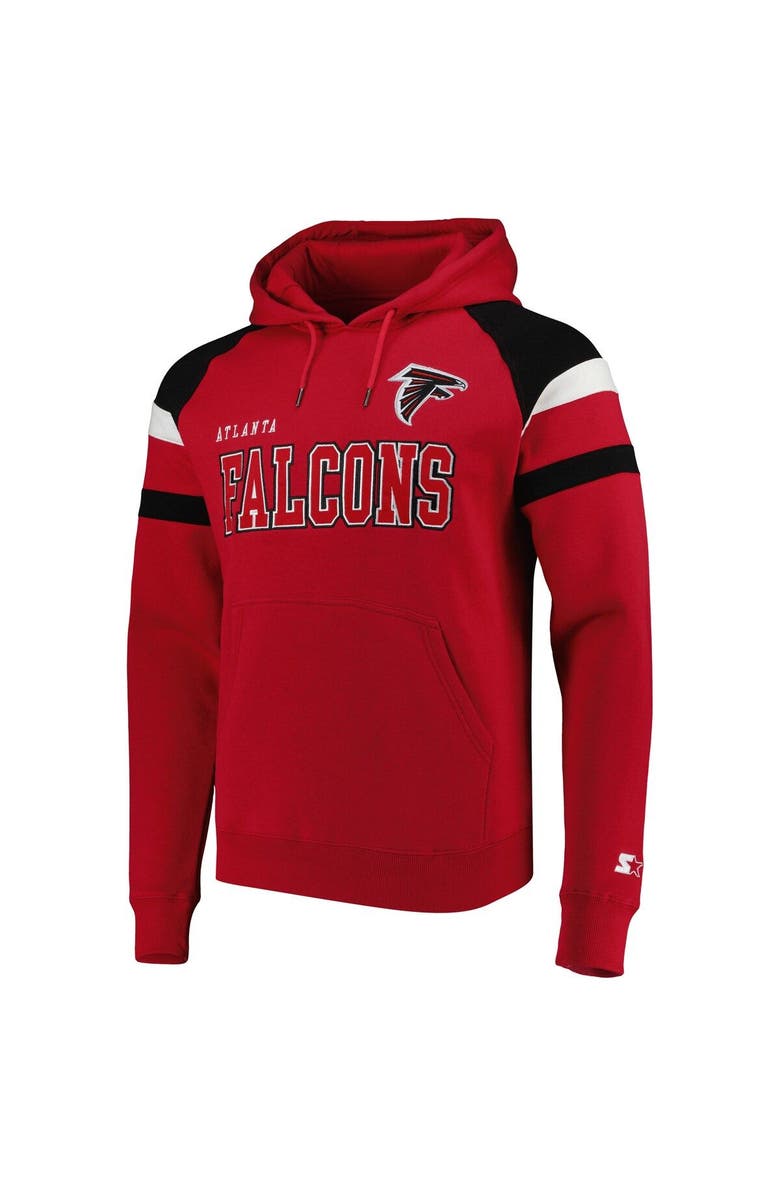 STARTER Men's Starter Red Atlanta Falcons Draft Fleece Raglan Pullover Hoodie, Alternate, color, 