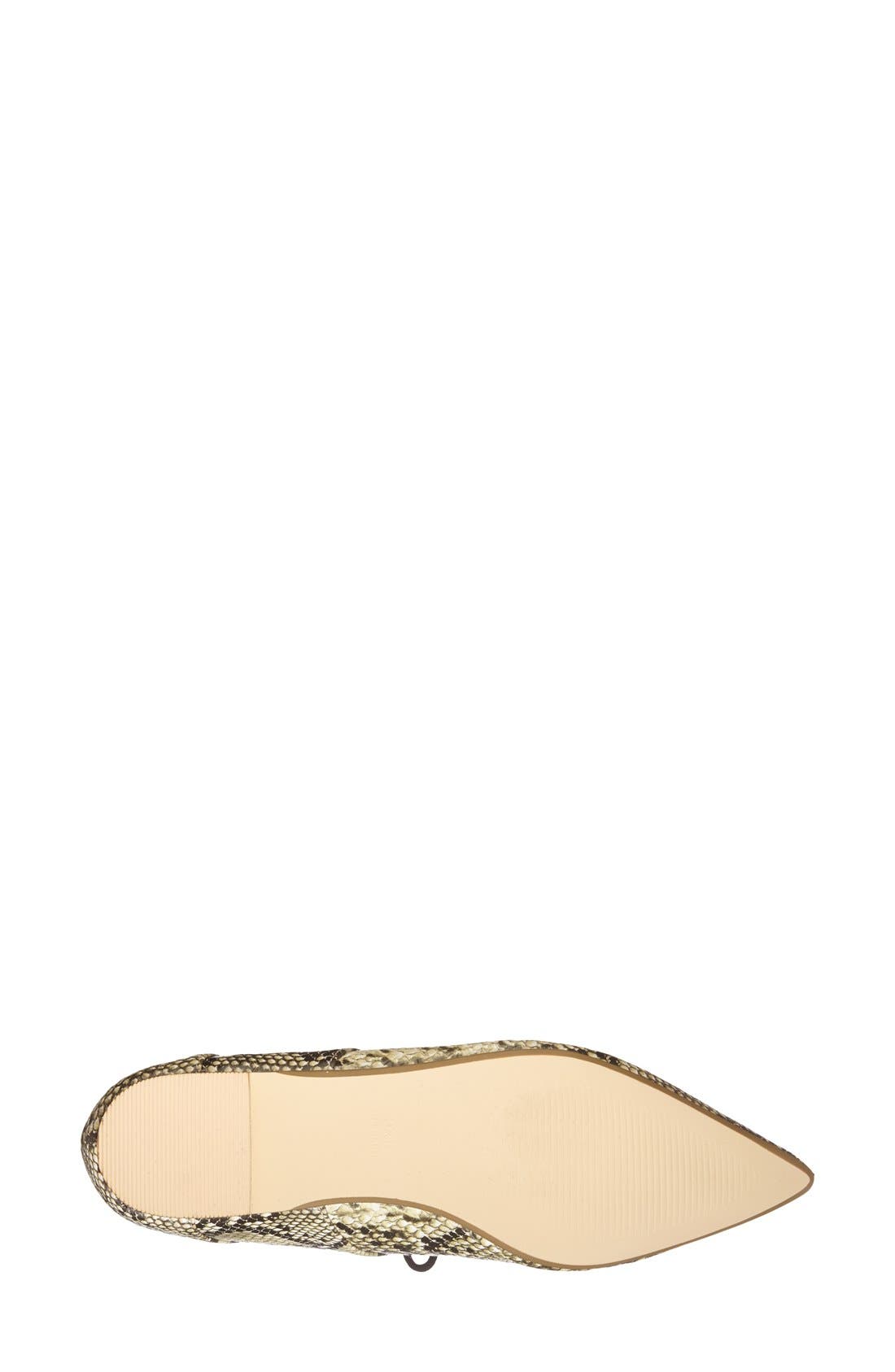 'Fickle' Pointy Toe Ghillie Flat, Alternate, color, NUDE