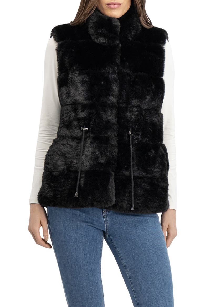 Fur-Free Rex Rabbit (Faux Fur) Vest, Alternate, color, BLACK