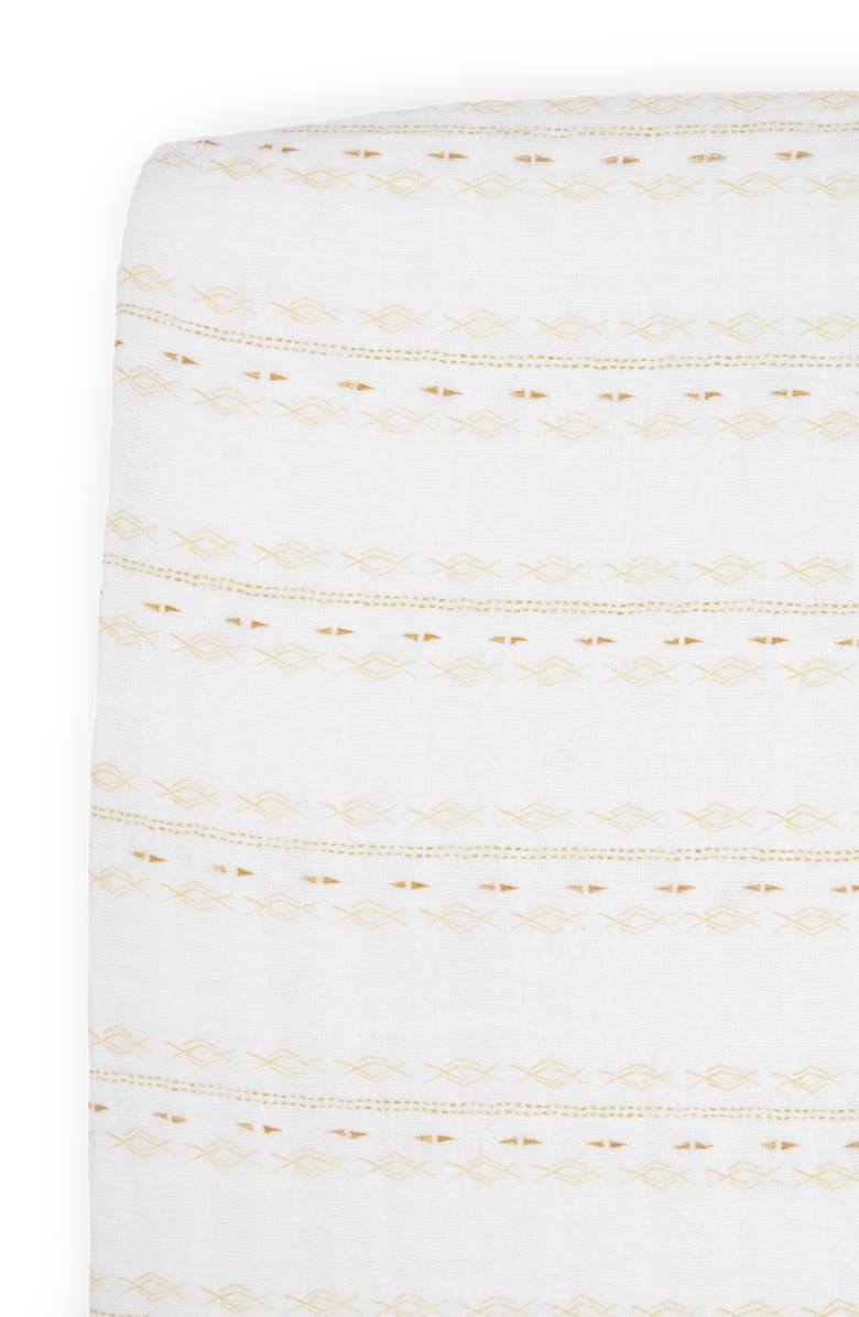 little unicorn Cotton Muslin Crib Sheet, Alternate, color, Pale Pinstripe