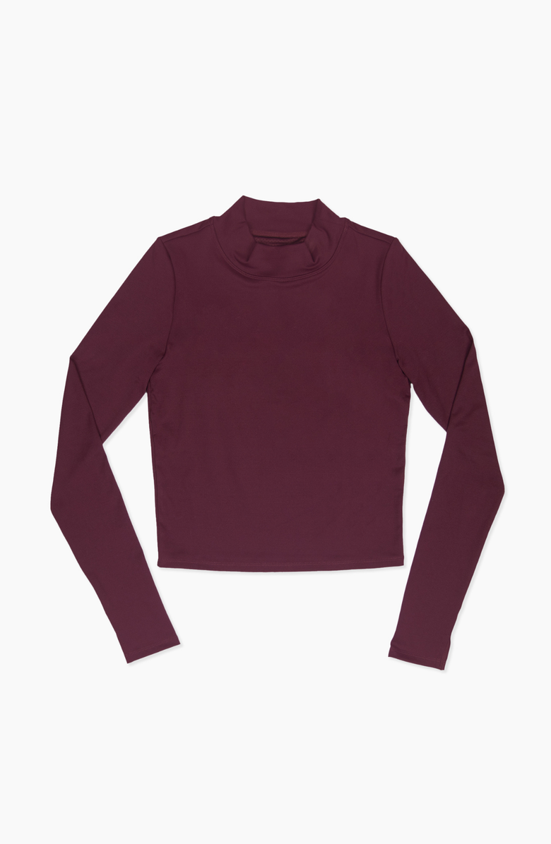 Sierra Madre Golf BrushTech Mock Neck Long Sleeve, Alternate, color, Burgundy