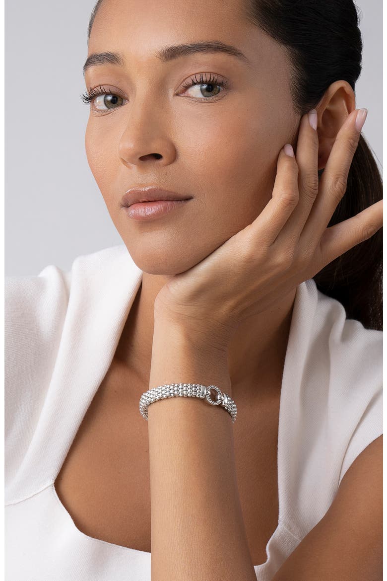 'Enso' Caviar™ Rope Bracelet, Alternate, color, SILVER
