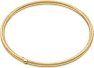 Bliss Diamond 18K Gold Plated Silver Textured 3mm Slip-On Bangle Bracelet