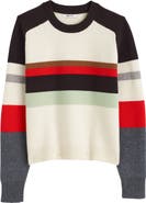 Madewell Colorblock Raglan Sleeve Merino Wool Sweater