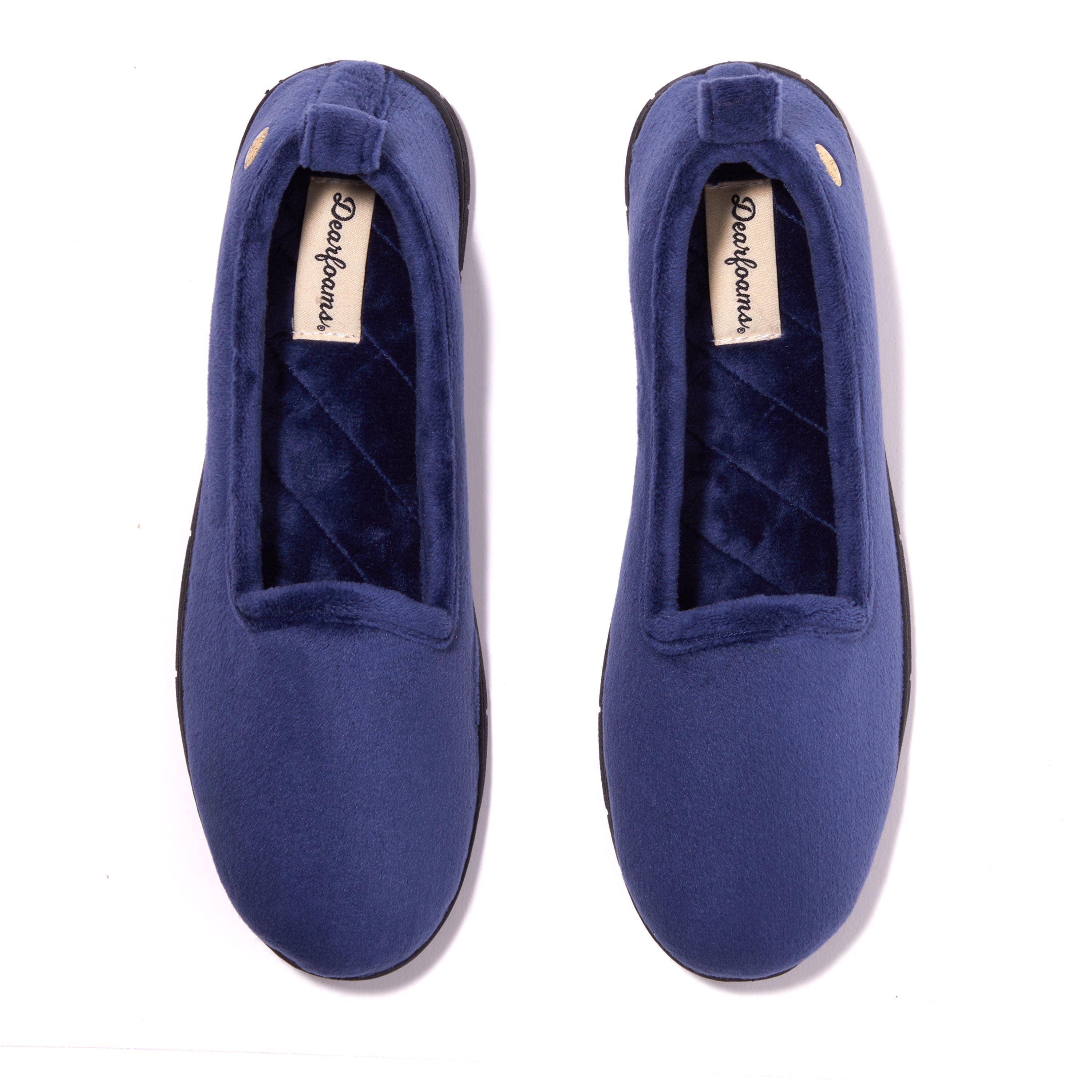 Rachel Velour Closed Back Slipper, Alternate, color, Peacoat