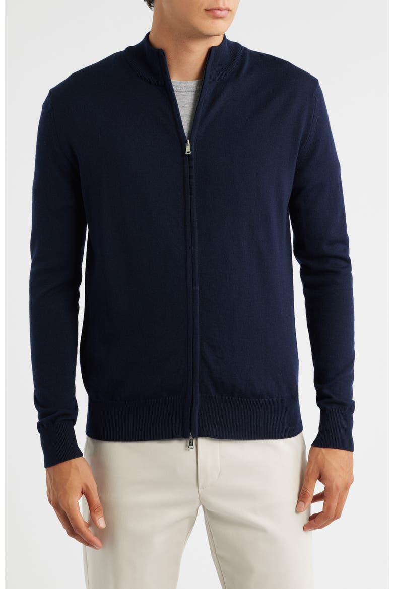 Cashwool® Full Zip Sweater, Alternate, color, NAVY