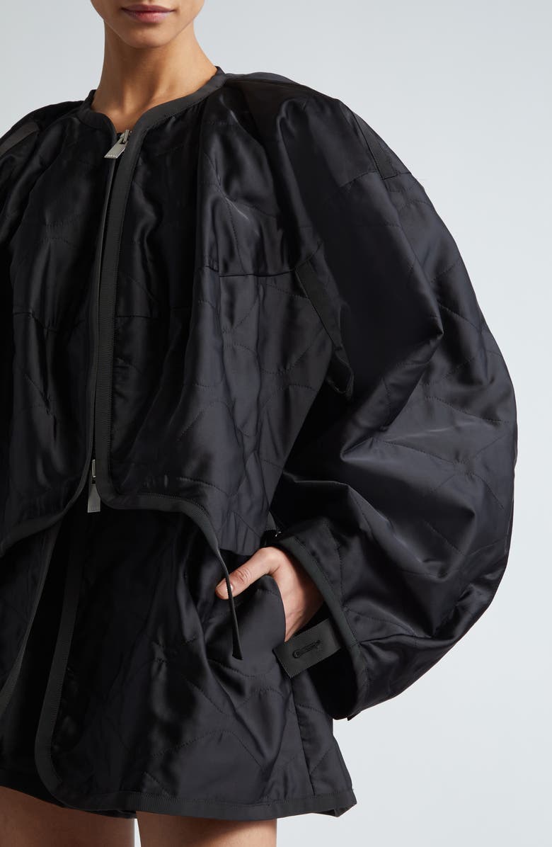 Sacai Quilted Blouson Sleeve Satin Jacket, Alternate, color,
